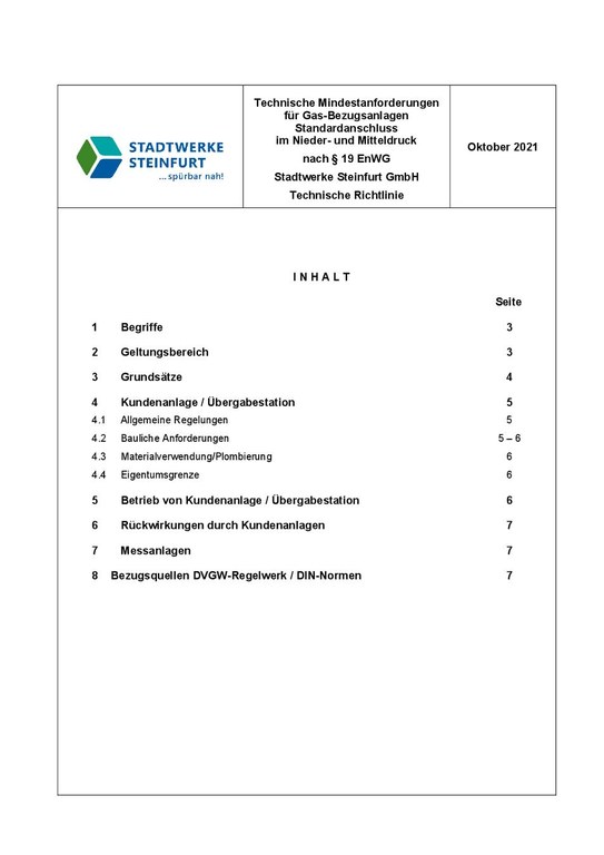 Techn. Mindestanforderungen - Netzanschluss Gas_Oktober 2021