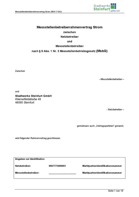 Messstellenbetreiberrahmenvertrag_Strom