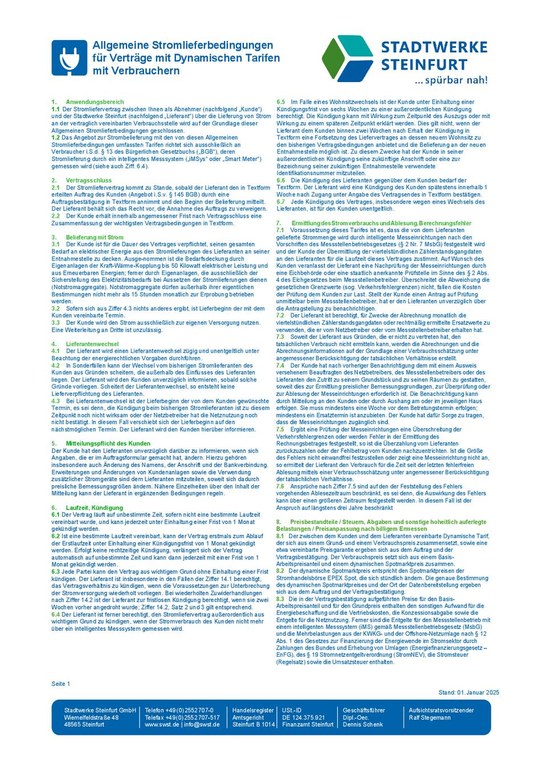 AGB dynamischer Tarif