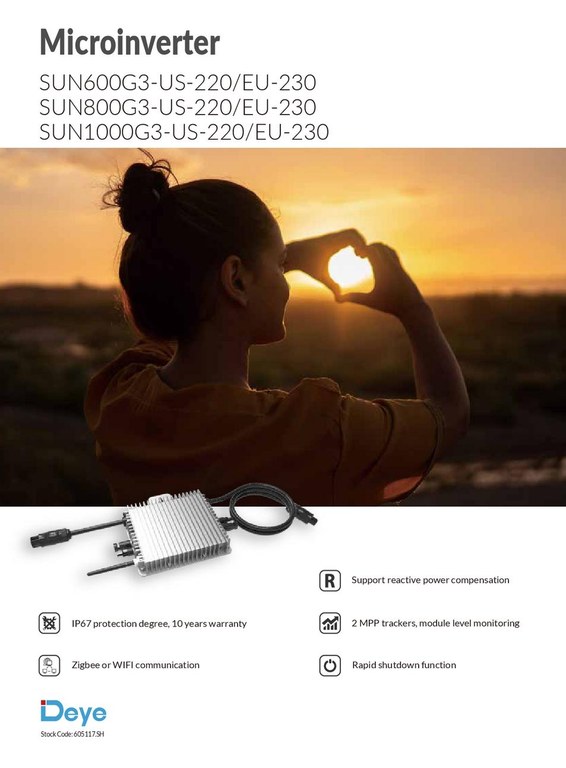 Datenblatt Deye Mikro-Wechselrichter