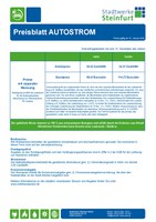 Preisblatt Autostrom