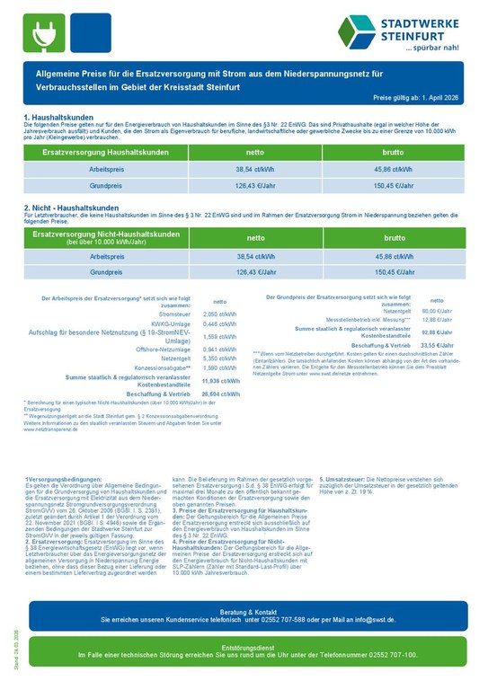 Preisblatt Ersatzversorgung Strom SLP_04.2026