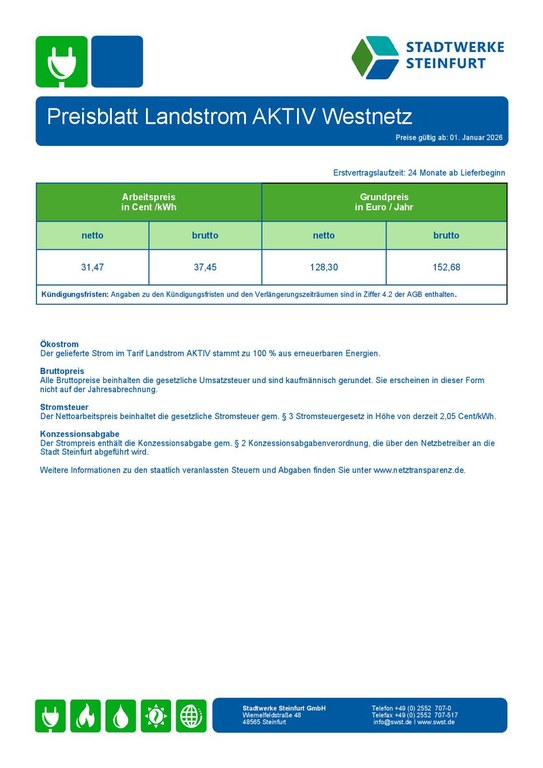 Preisblatt Landstrom_AKTIV_WESTNETZ