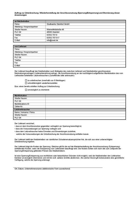 Auftrag zur Unterbrechung