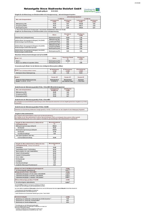 Endgültiges Preisblatt Strom 2025 Stadtwerke Steinfurt - 2.pdf