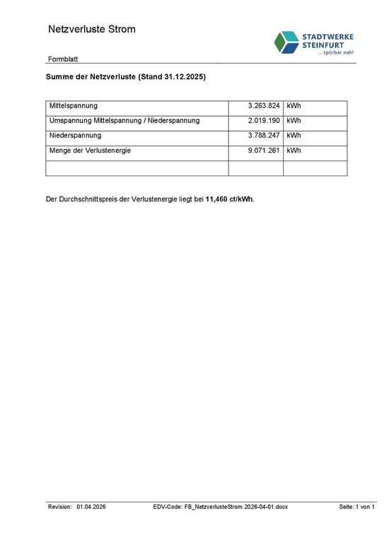 Netzverluste Strom