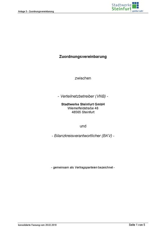 Zuordnungsvereinbarung